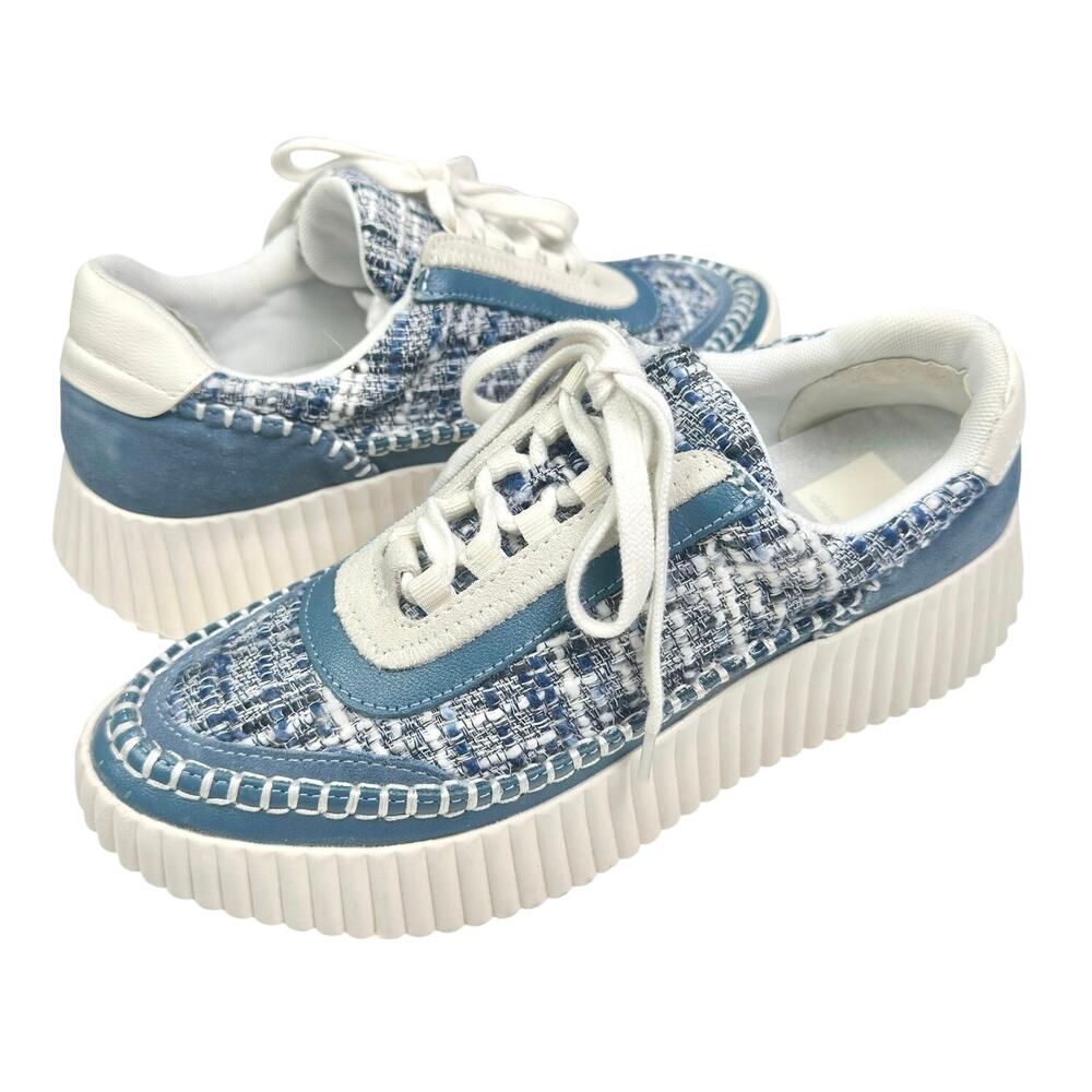 Dolce Vita | Women | Dolen Blue Woven Tweed Textile Platform Sneakers | Sz 8.5